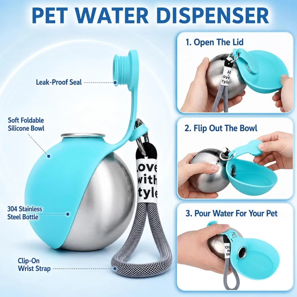 Stainless Steel Pet Travel Water Bottle