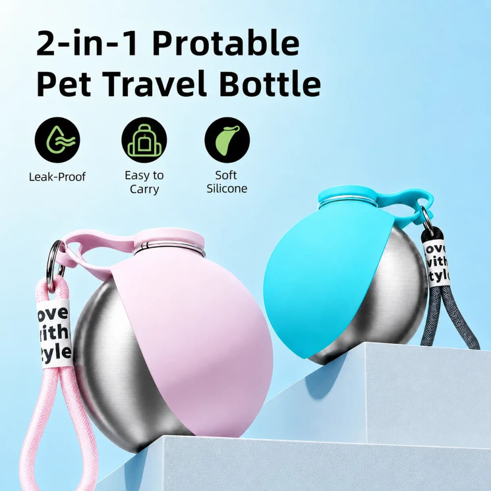 Stainless Steel Pet Travel Water Bottle