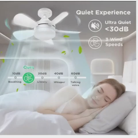 Ventilador de techo enroscable con luz LED